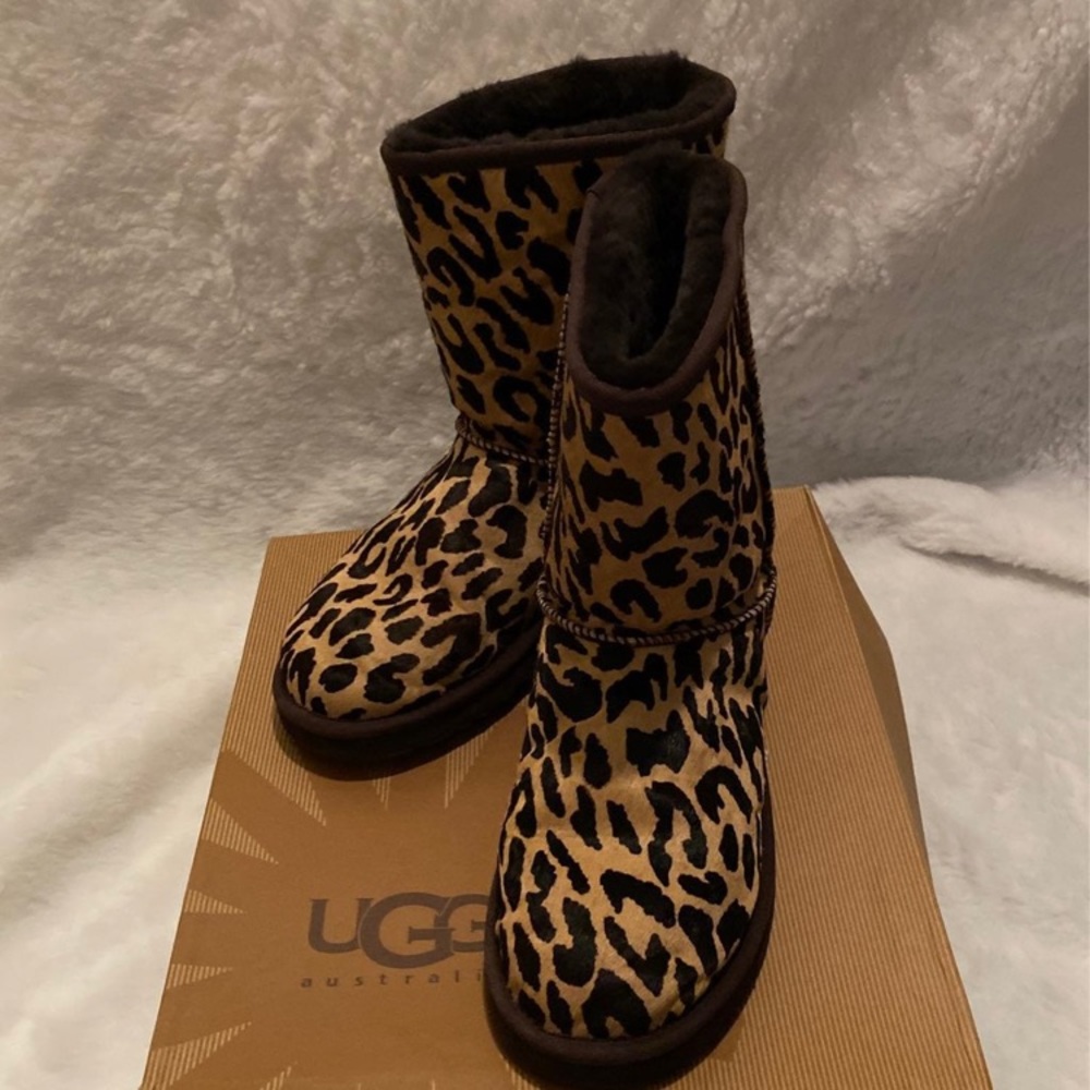 Ugg boots cow skin. Worn only two times. Smoke free home.